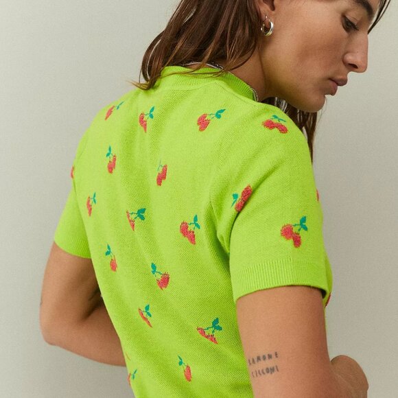 Lazy Oaf “Cherry Picked” Knitted T-Shirt – UK 6 🍒 - Picture 2 of 12